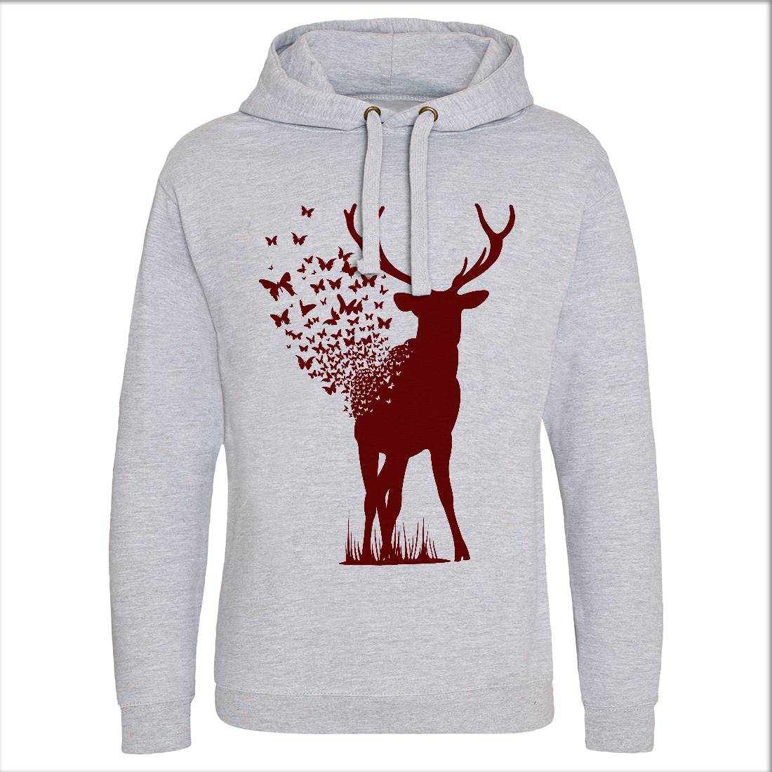 Deer Butterfly Mens Hoodie Without Pocket Animals B027