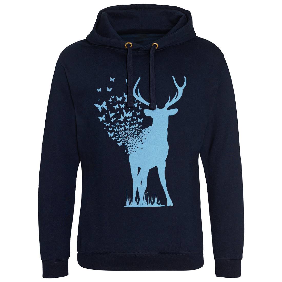 Deer Butterfly Mens Hoodie Without Pocket Animals B027