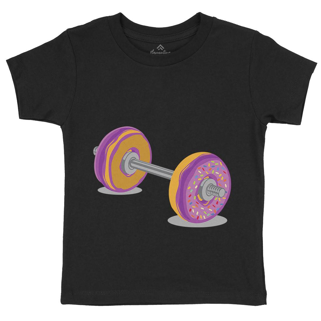 Donut Barbell Kids Crew Neck T-Shirt Food B028