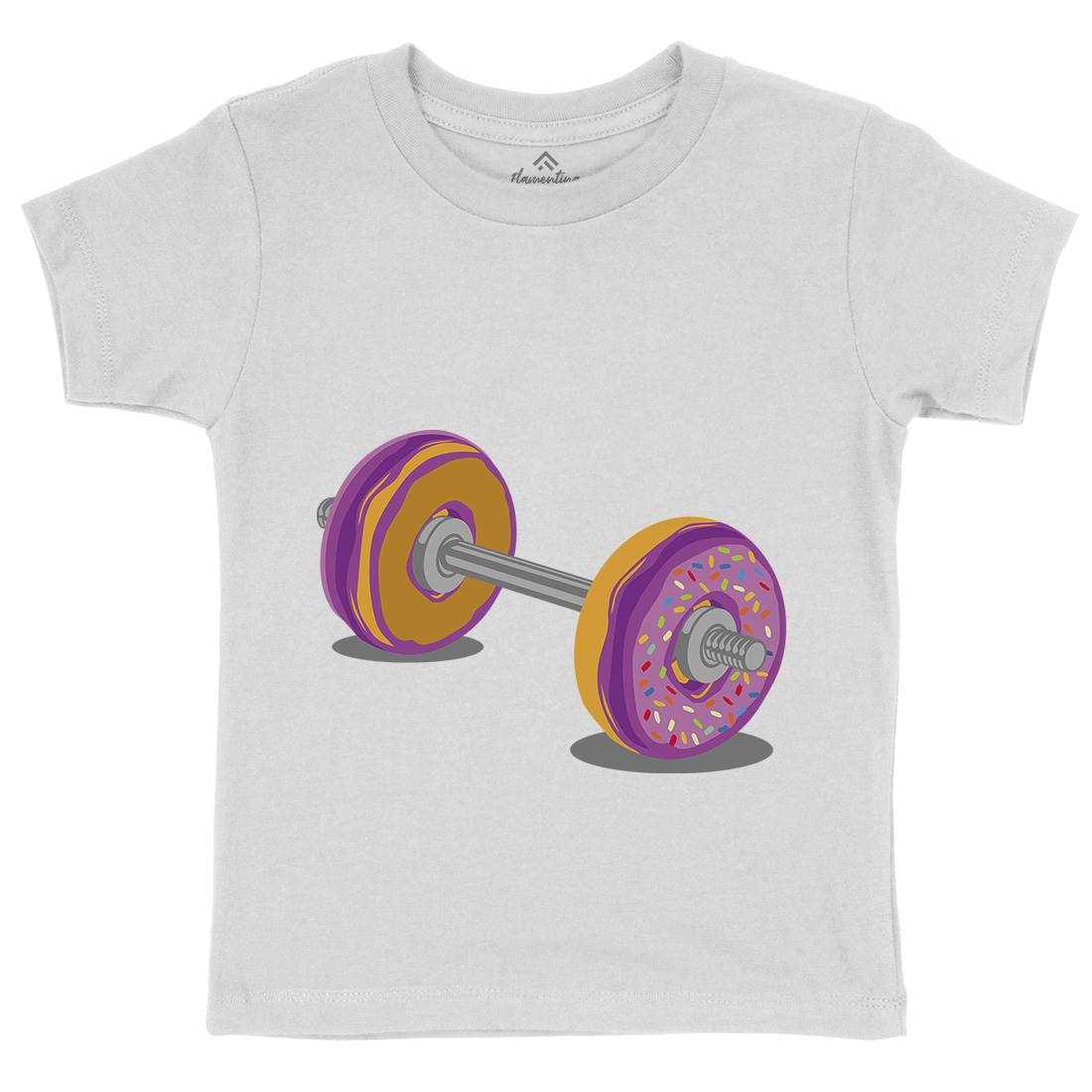 Donut Barbell Kids Crew Neck T-Shirt Food B028