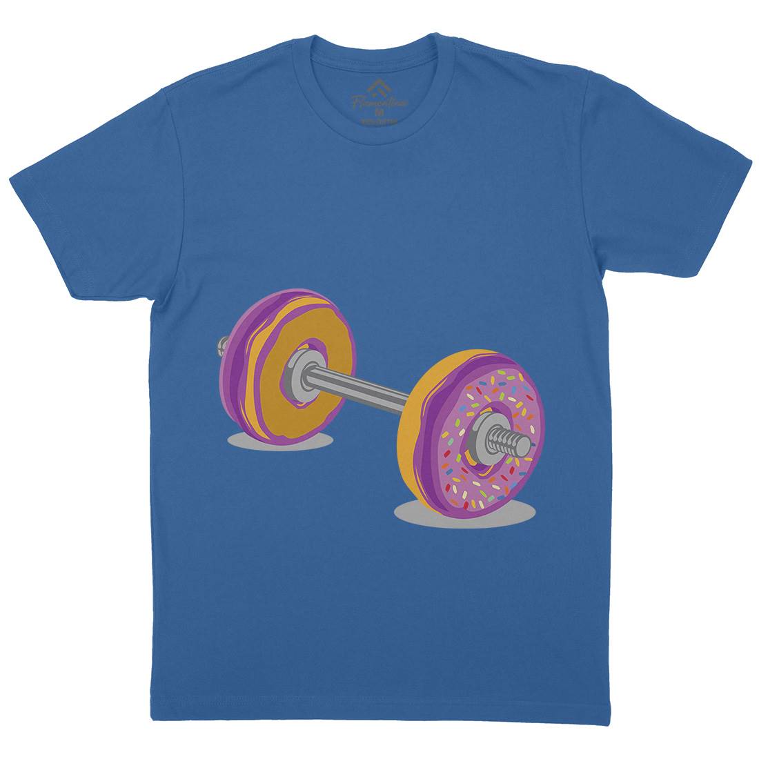 Donut Barbell Mens Organic Crew Neck T-Shirt Food B028