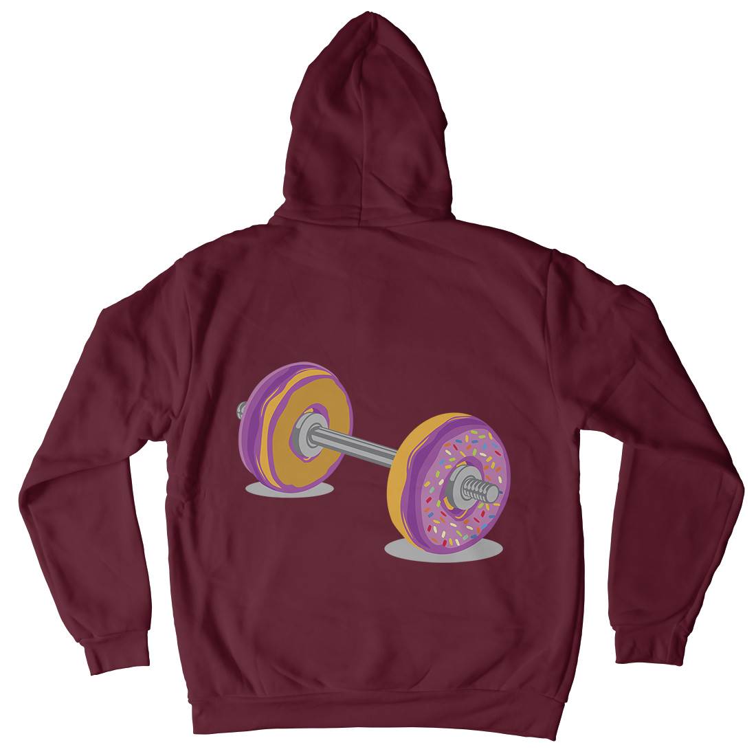 Donut Barbell Mens Hoodie With Pocket Food B028