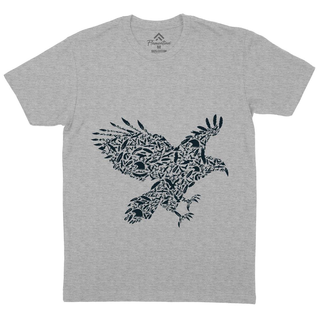 Eagle Mens Organic Crew Neck T-Shirt Animals B029