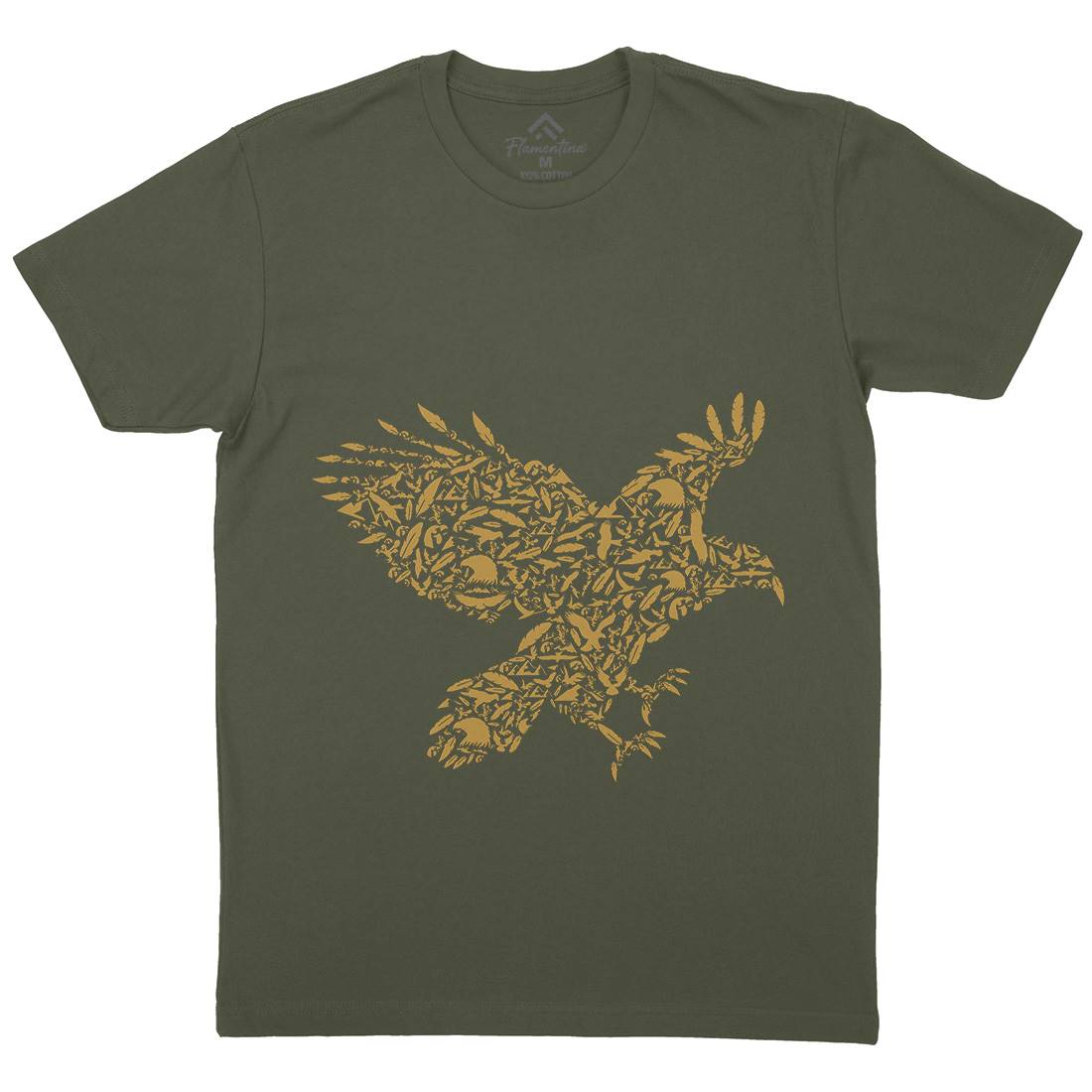 Eagle Mens Organic Crew Neck T-Shirt Animals B029
