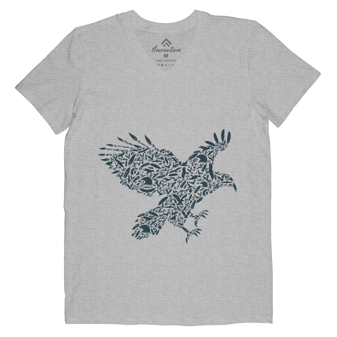 Eagle Mens Organic V-Neck T-Shirt Animals B029