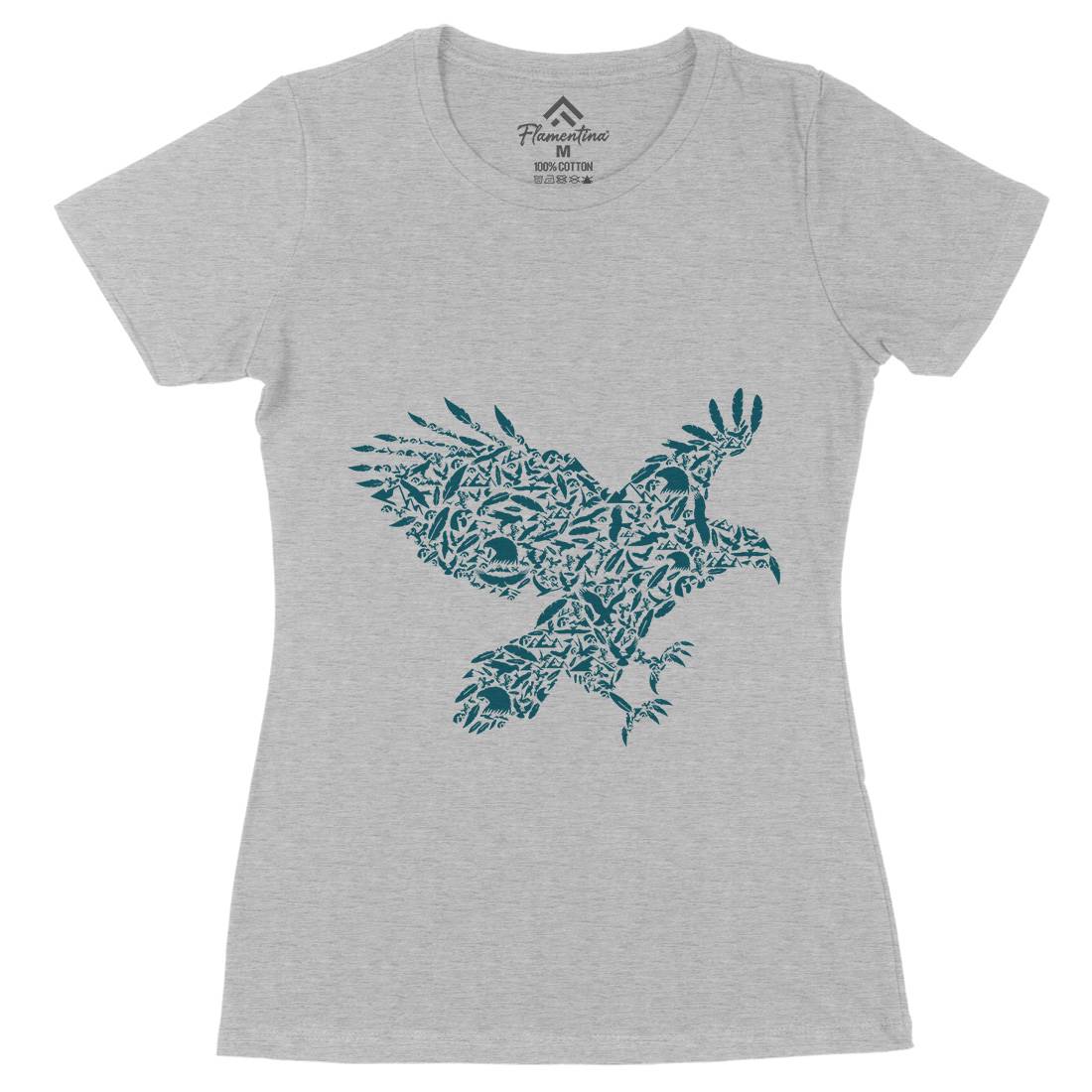 Eagle Womens Organic Crew Neck T-Shirt Animals B029