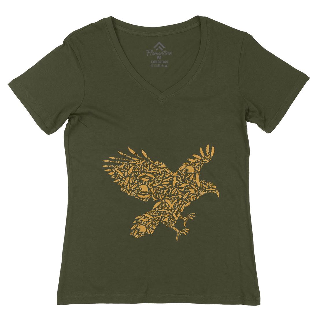 Eagle Womens Organic V-Neck T-Shirt Animals B029