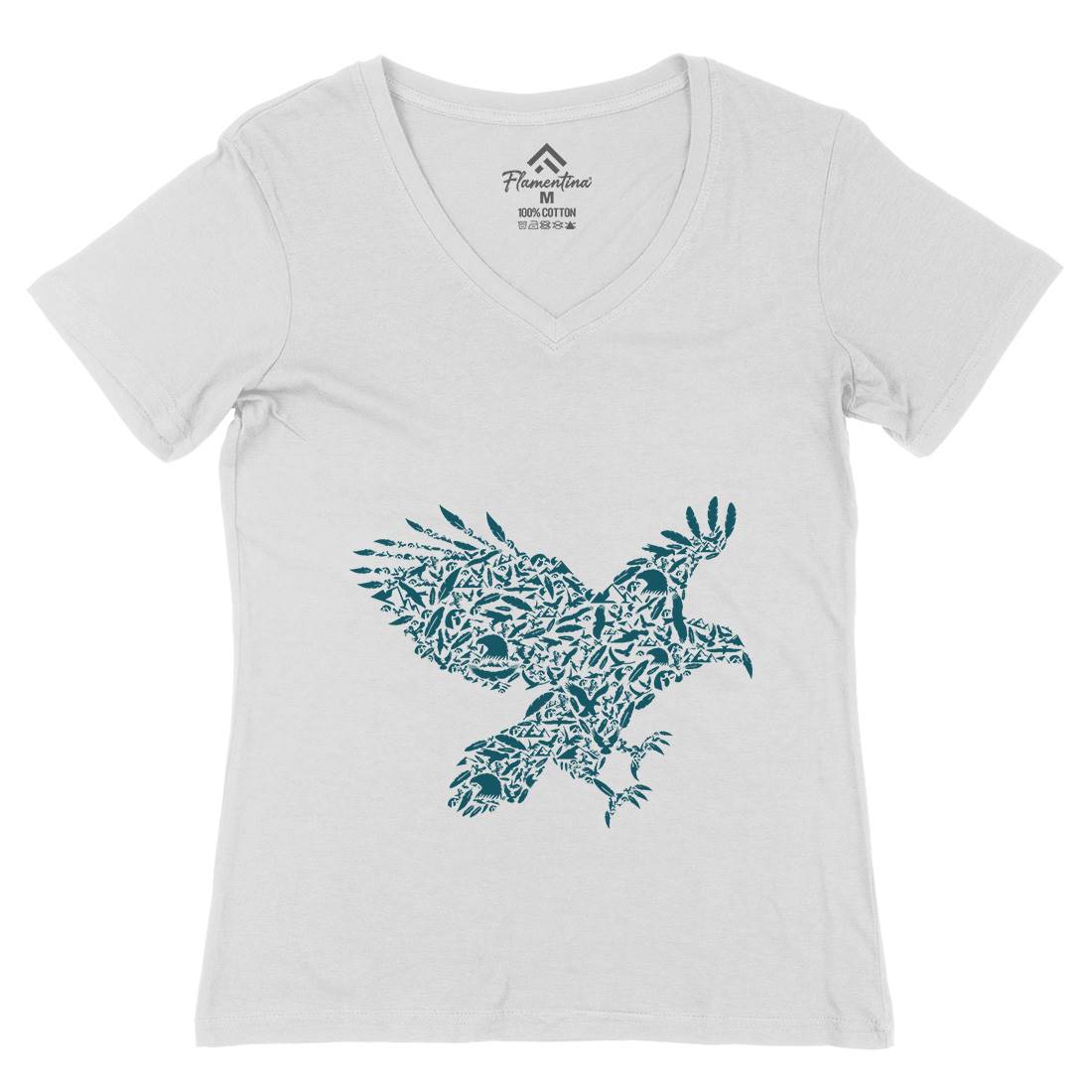 Eagle Womens Organic V-Neck T-Shirt Animals B029