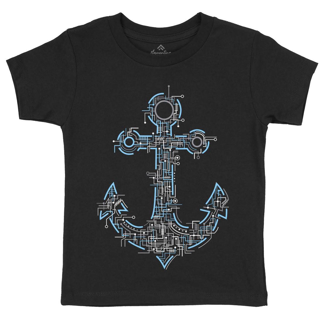 Electric Anchor Kids Organic Crew Neck T-Shirt Navy B030
