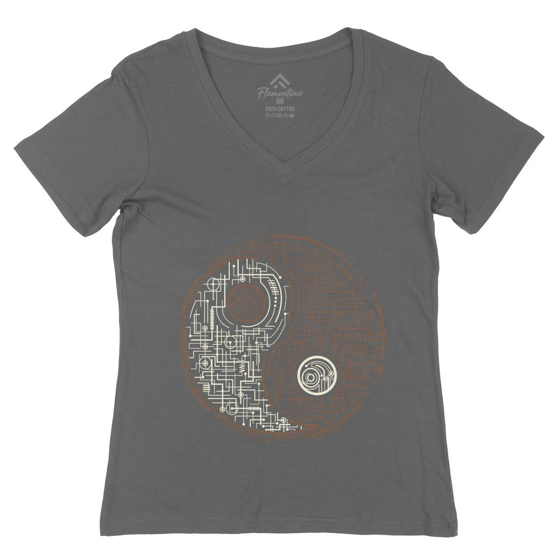Electric Balance Womens Organic V-Neck T-Shirt Religion B031