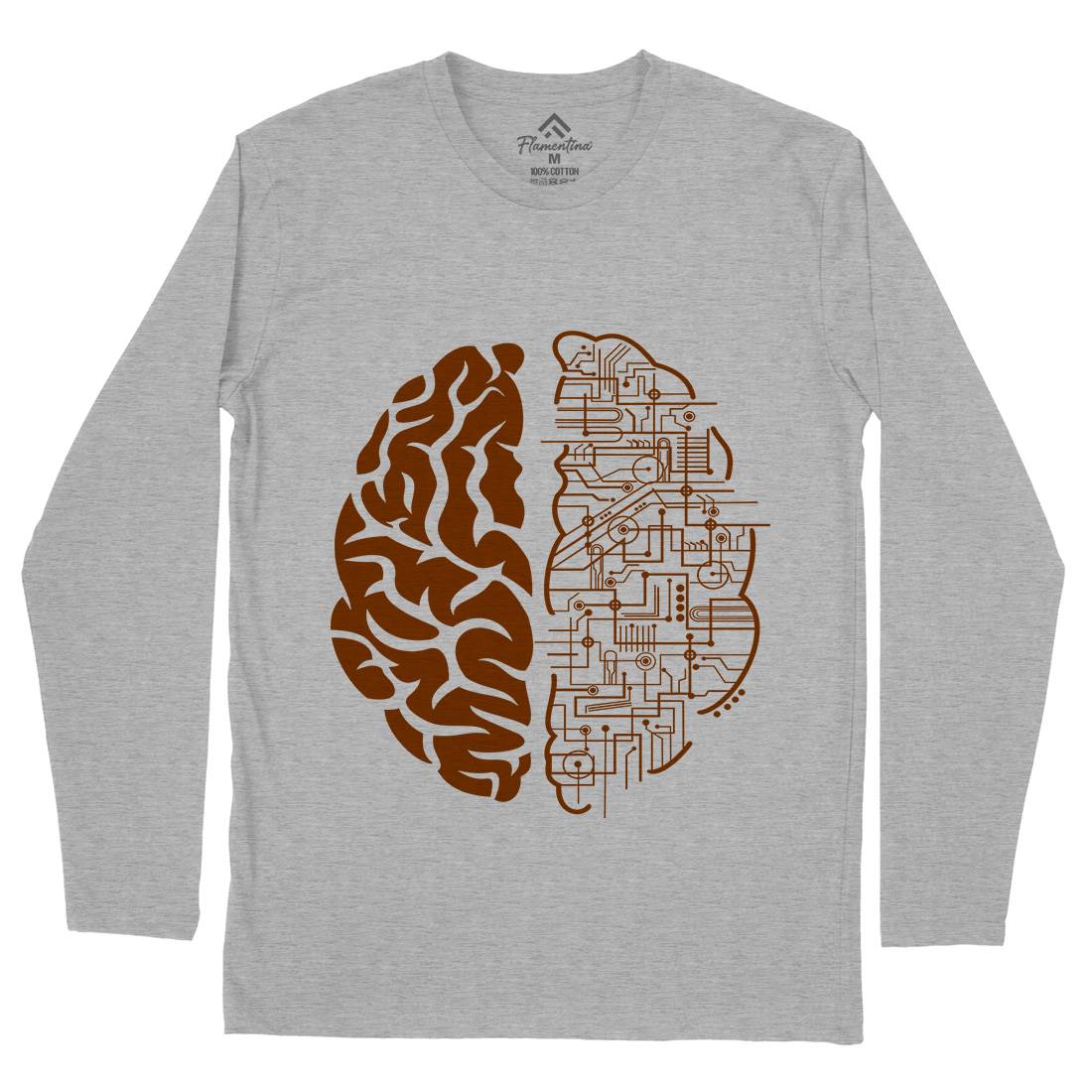 Electric Brain Mens Long Sleeve T-Shirt Science B032