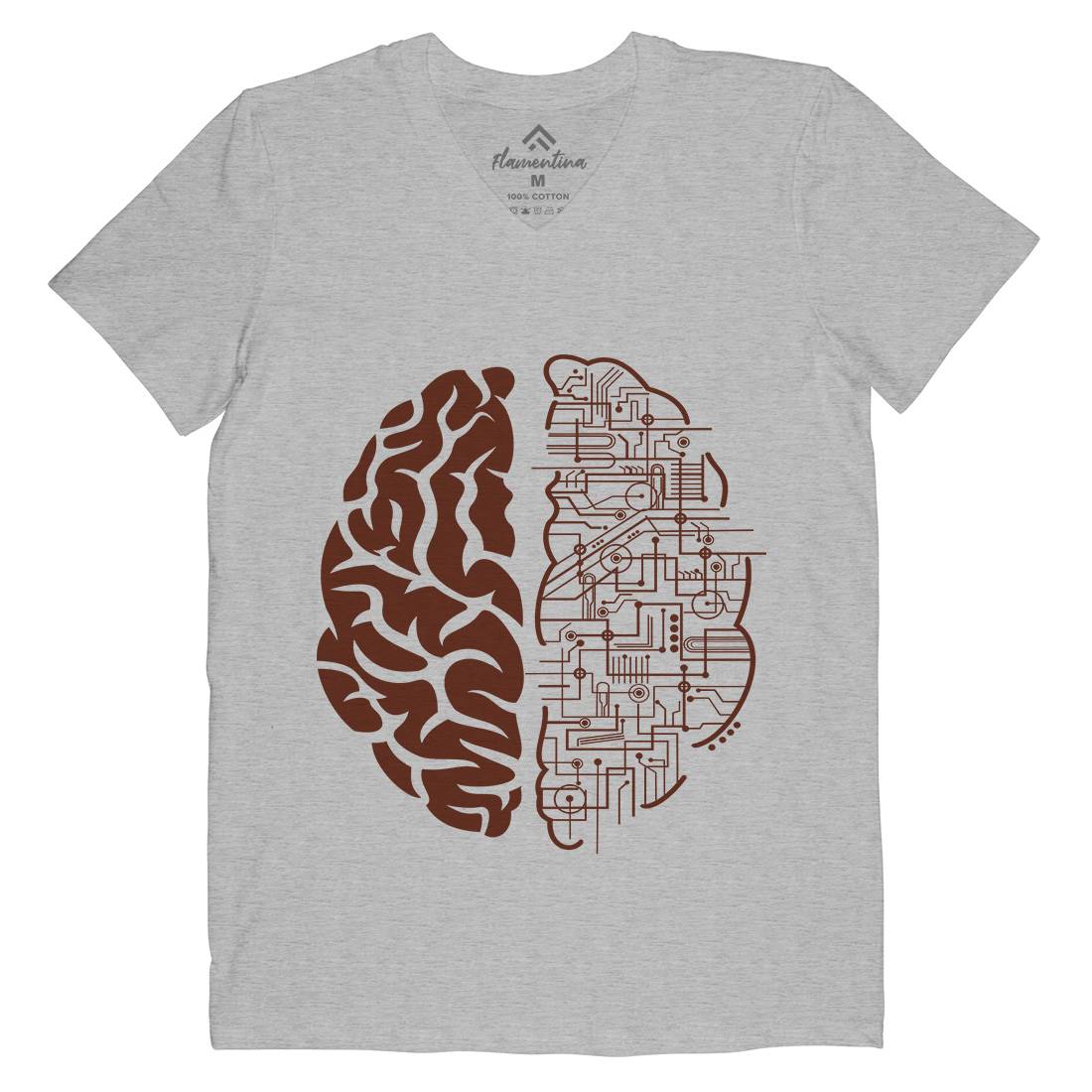 Electric Brain Mens Organic V-Neck T-Shirt Science B032