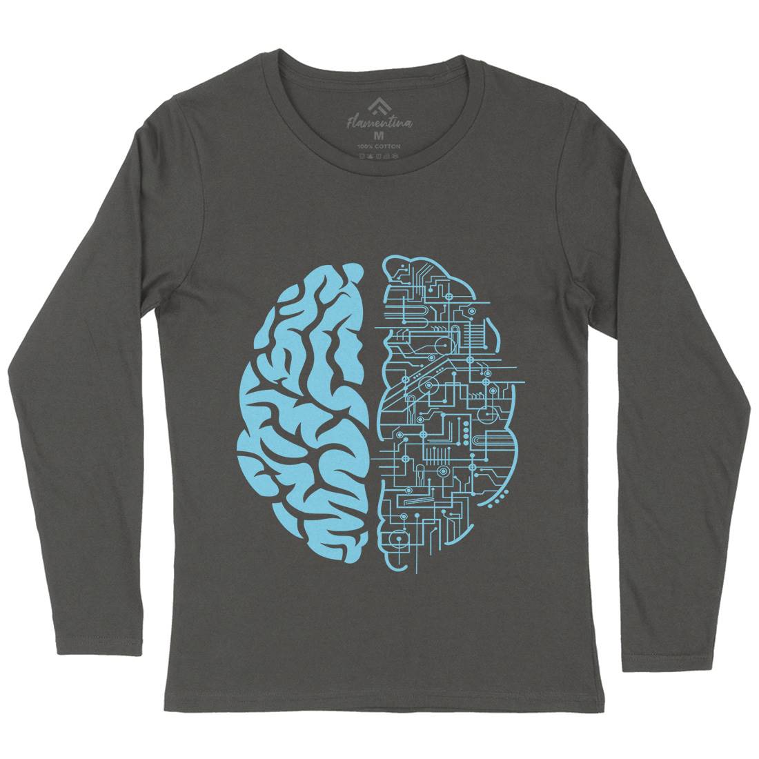 Electric Brain Womens Long Sleeve T-Shirt Science B032