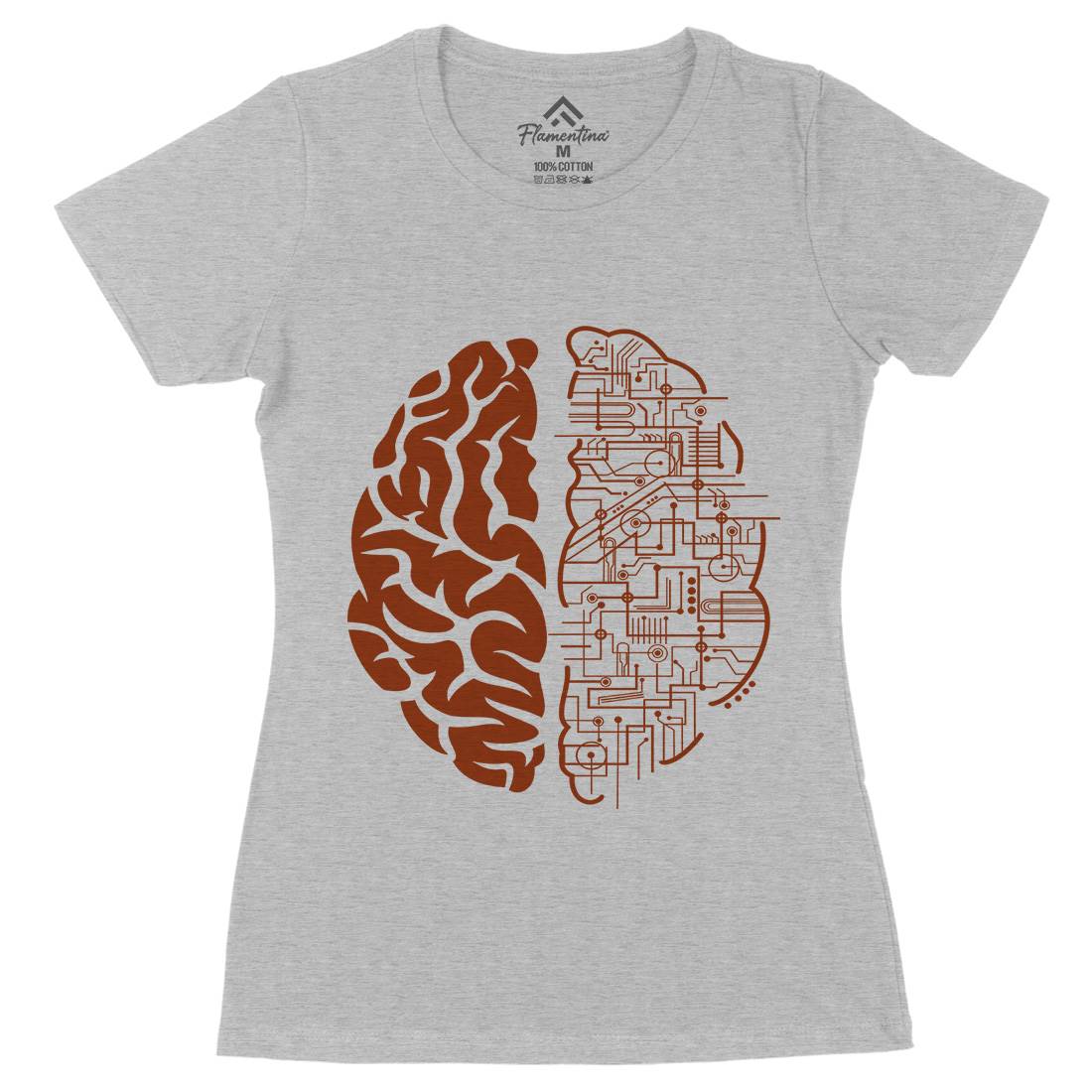 Electric Brain Womens Organic Crew Neck T-Shirt Science B032