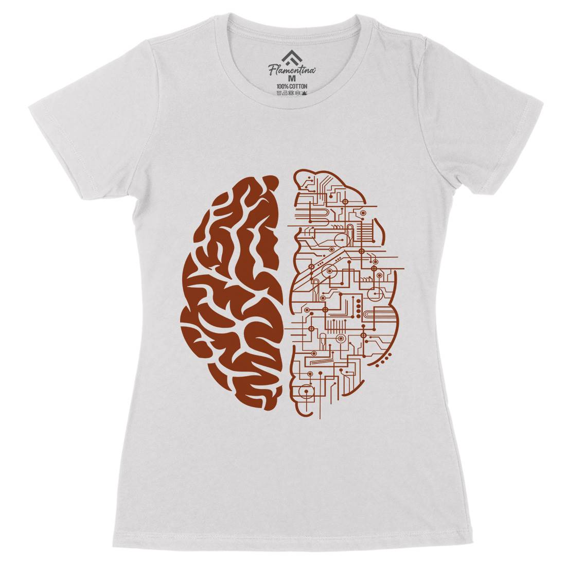 Electric Brain Womens Organic Crew Neck T-Shirt Science B032