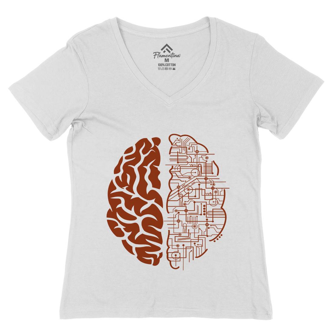 Electric Brain Womens Organic V-Neck T-Shirt Science B032