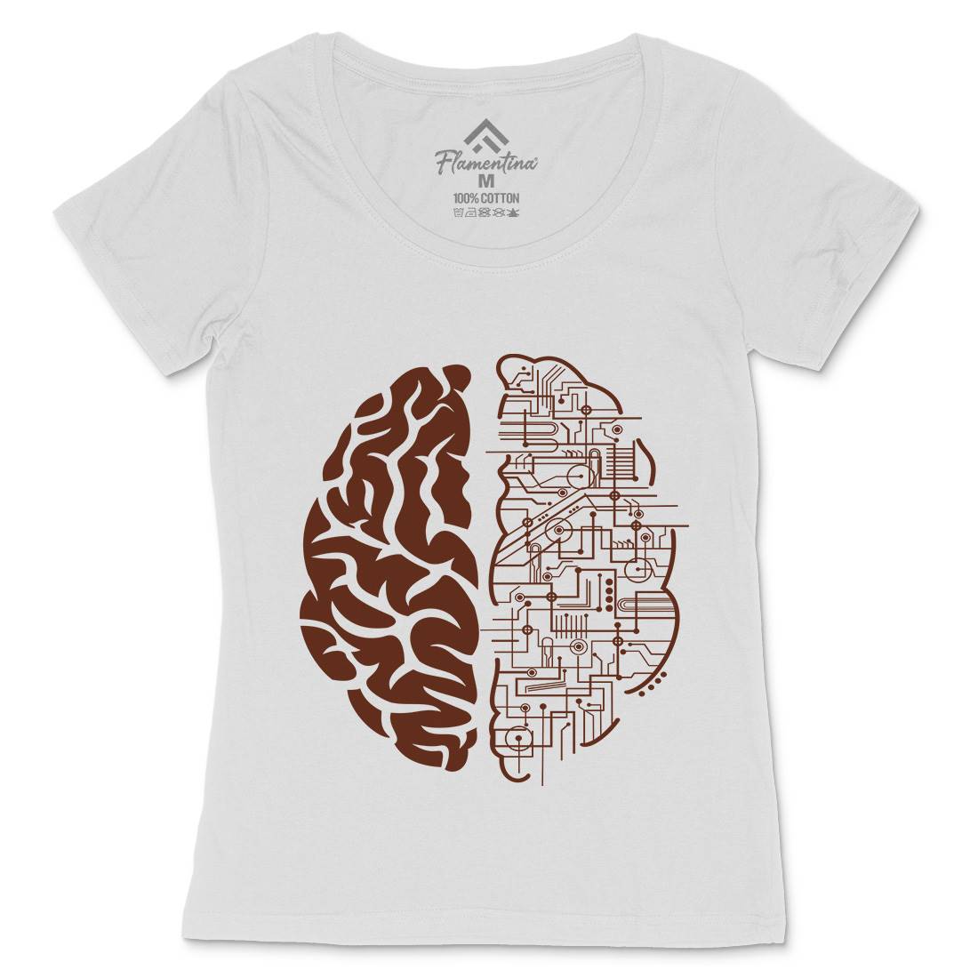 Electric Brain Womens Scoop Neck T-Shirt Science B032
