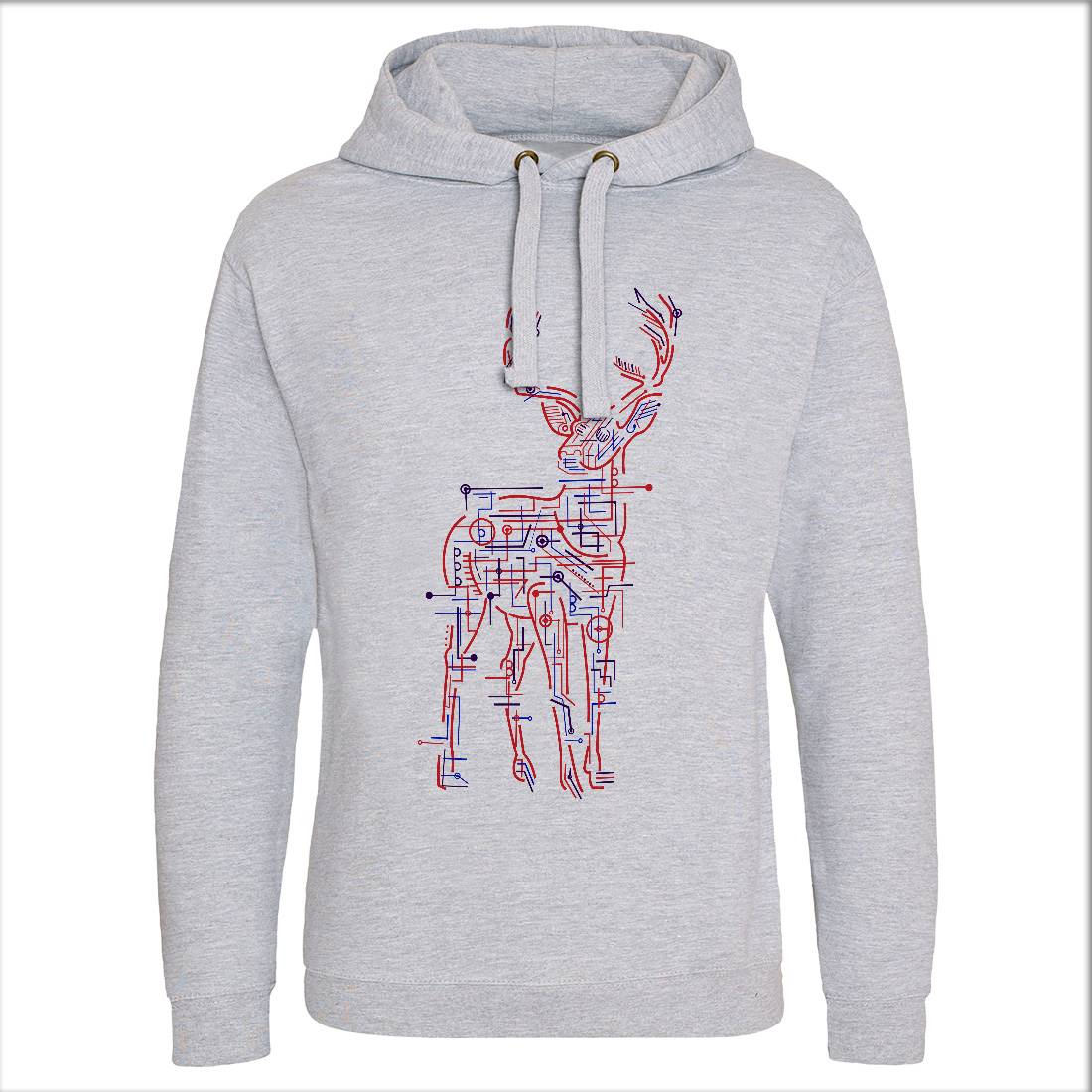 Electric Deer Mens Hoodie Without Pocket Animals B033