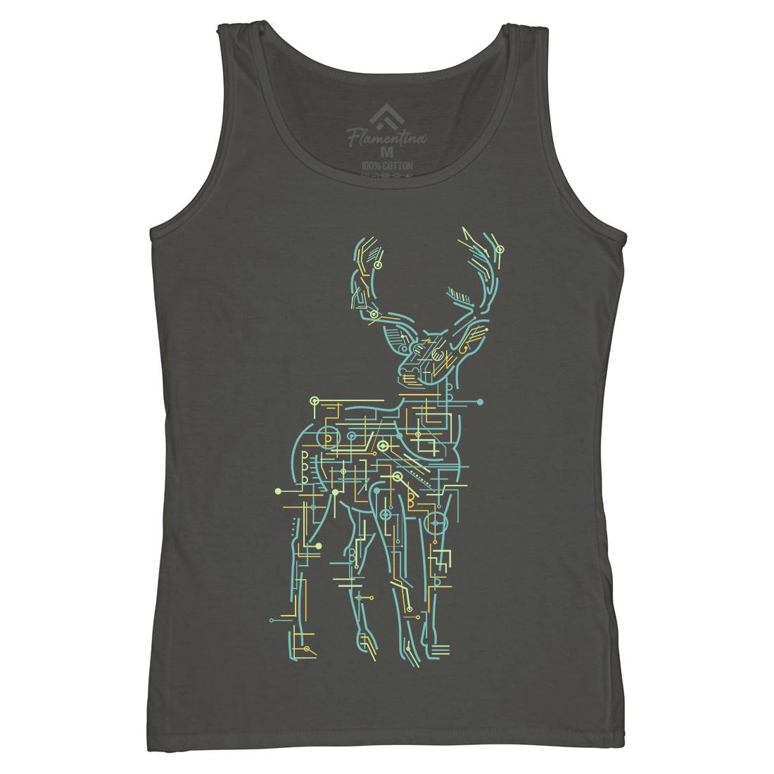 Electric Deer Womens Organic Tank Top Vest Animals B033