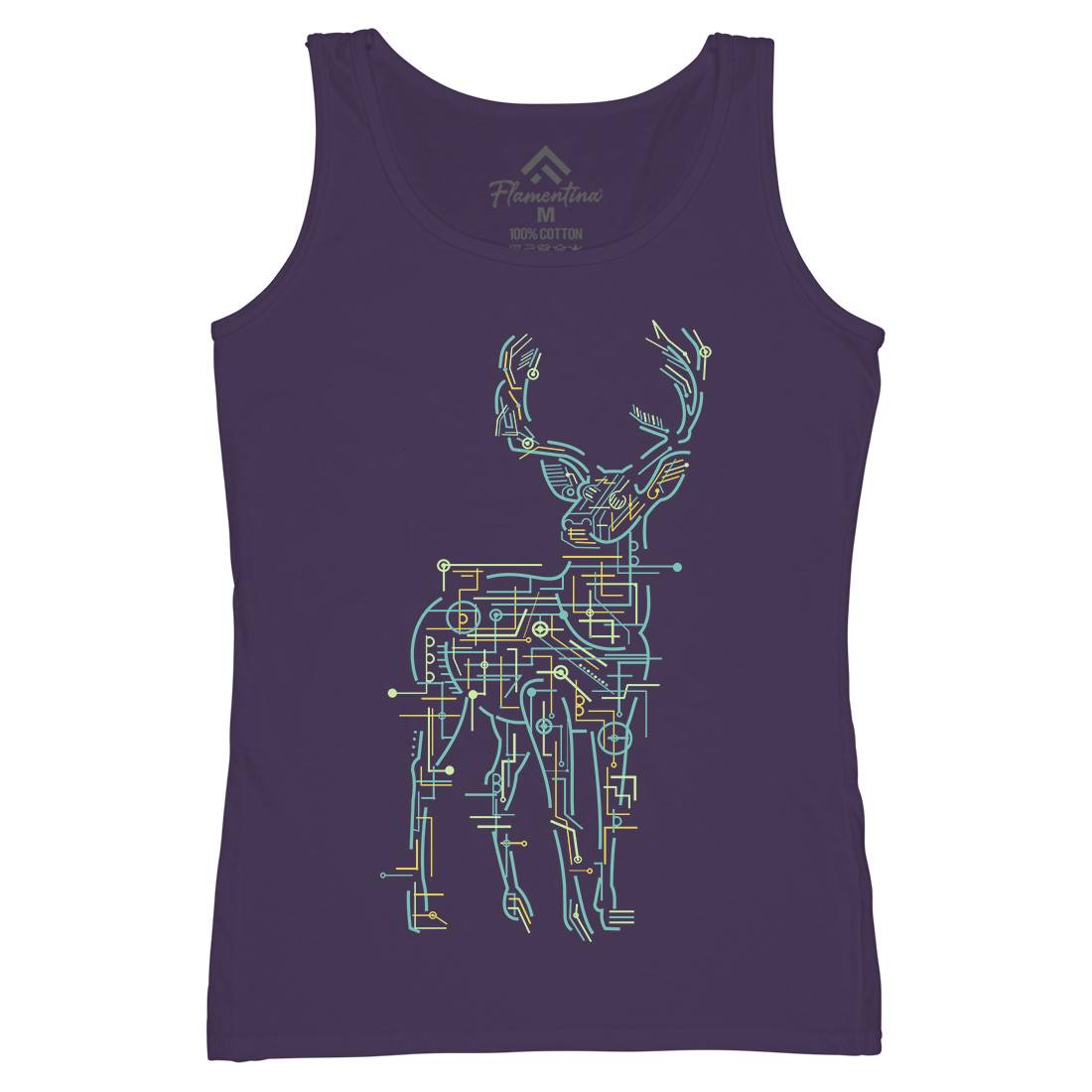 Electric Deer Womens Organic Tank Top Vest Animals B033