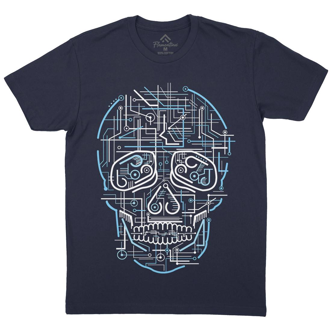 Electric Skull Mens Crew Neck T-Shirt Science B034