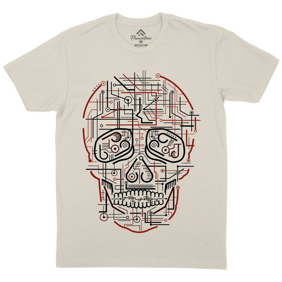 Electric Skull Mens Organic Crew Neck T-Shirt Science B034