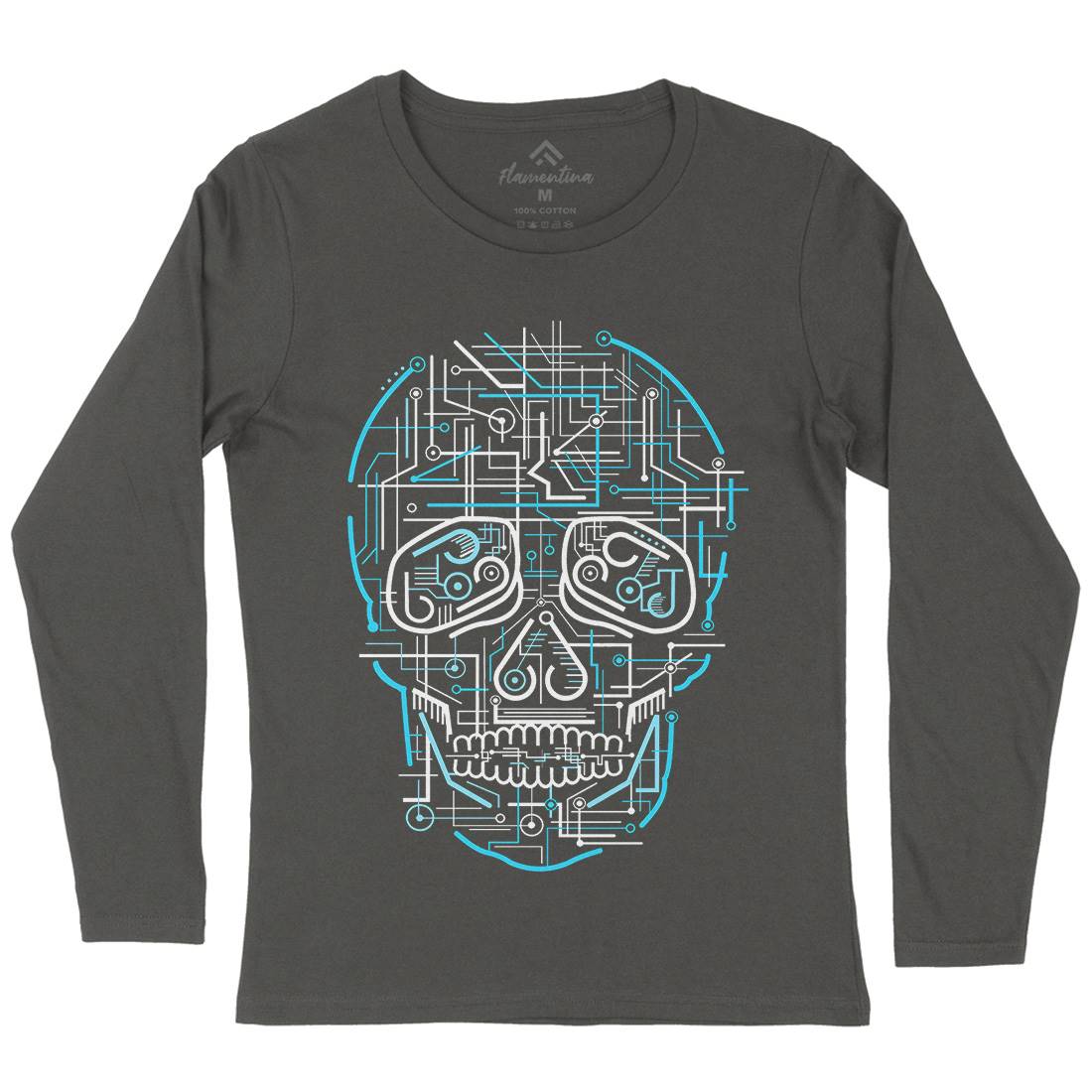 Electric Skull Womens Long Sleeve T-Shirt Science B034