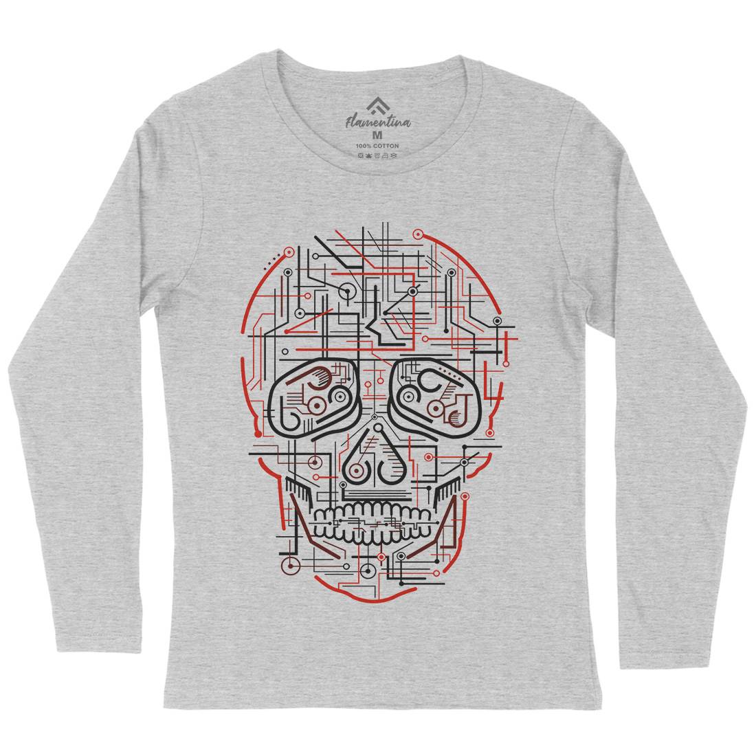 Electric Skull Womens Long Sleeve T-Shirt Science B034