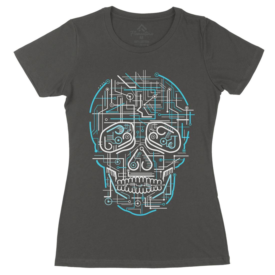 Electric Skull Womens Organic Crew Neck T-Shirt Science B034