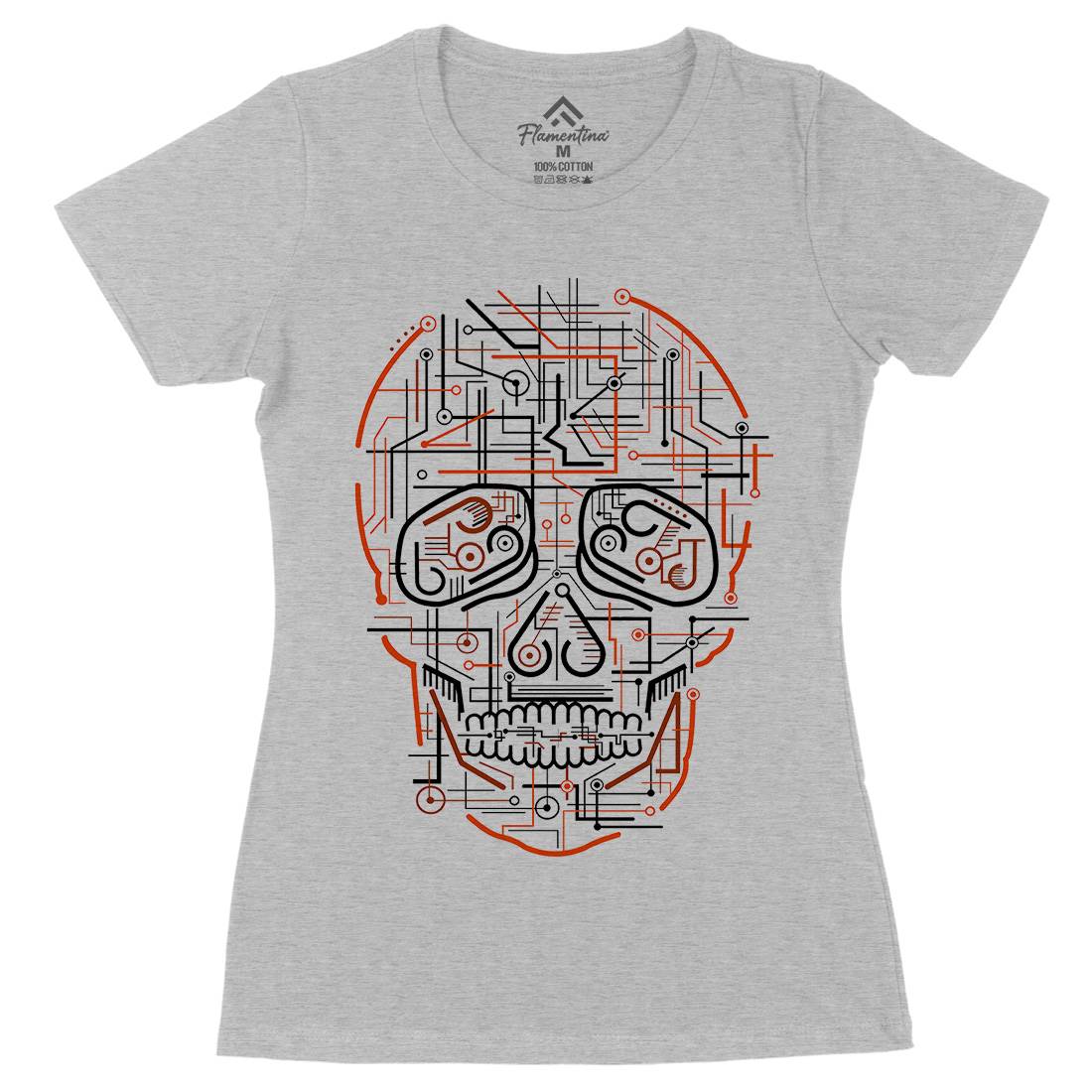 Electric Skull Womens Organic Crew Neck T-Shirt Science B034