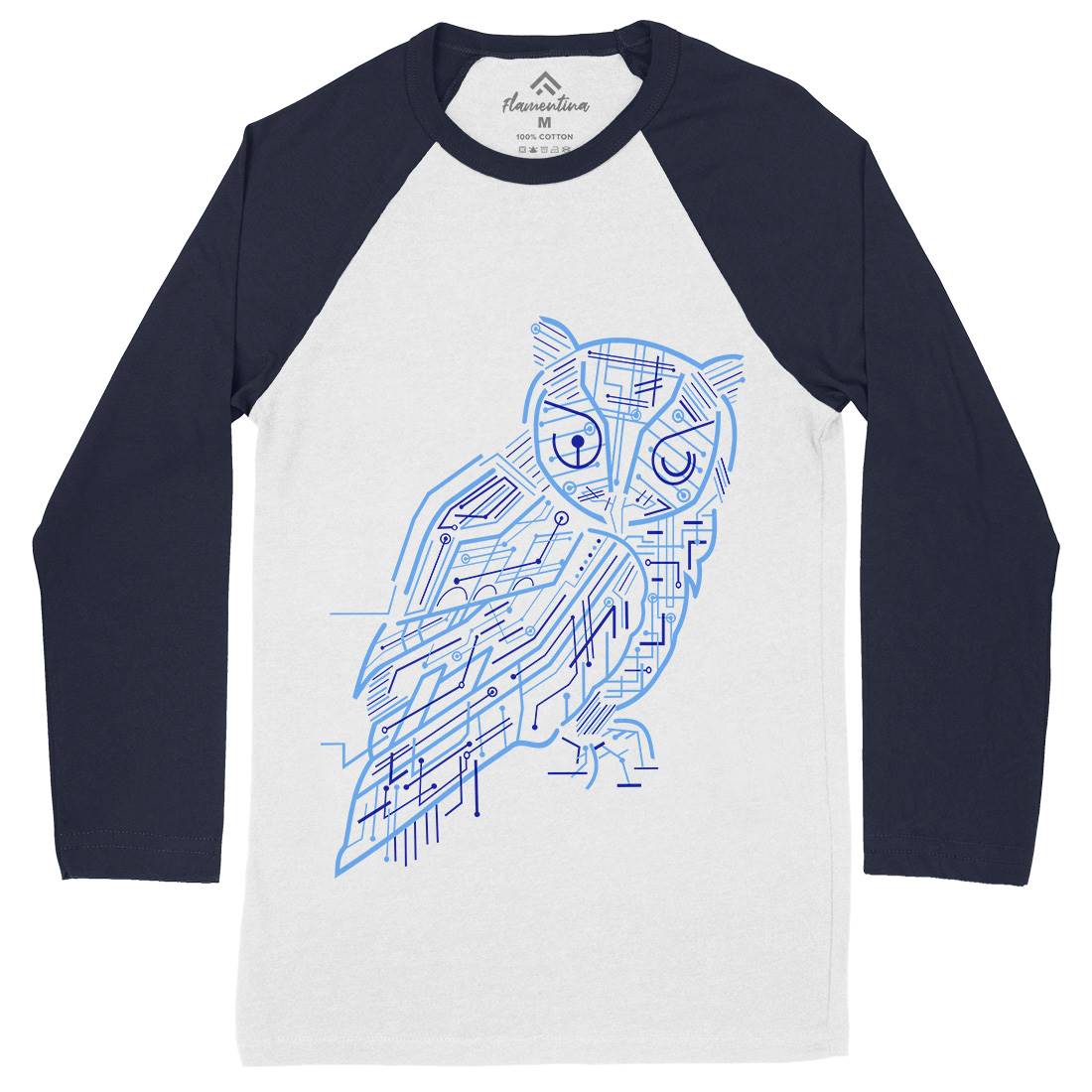 Electrical Owl Mens Long Sleeve Baseball T-Shirt Animals B036