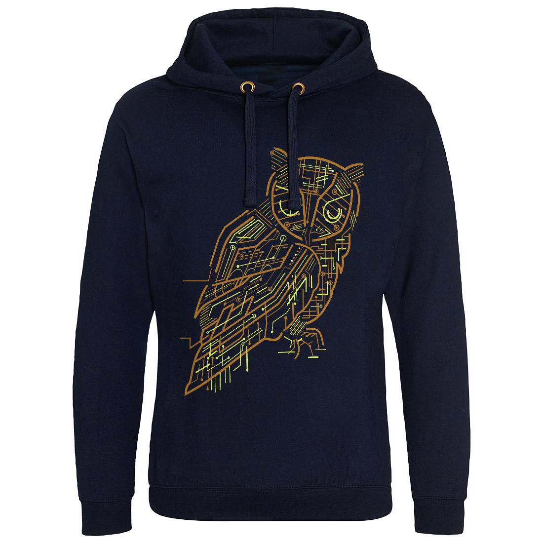 Electrical Owl Mens Hoodie Without Pocket Animals B036