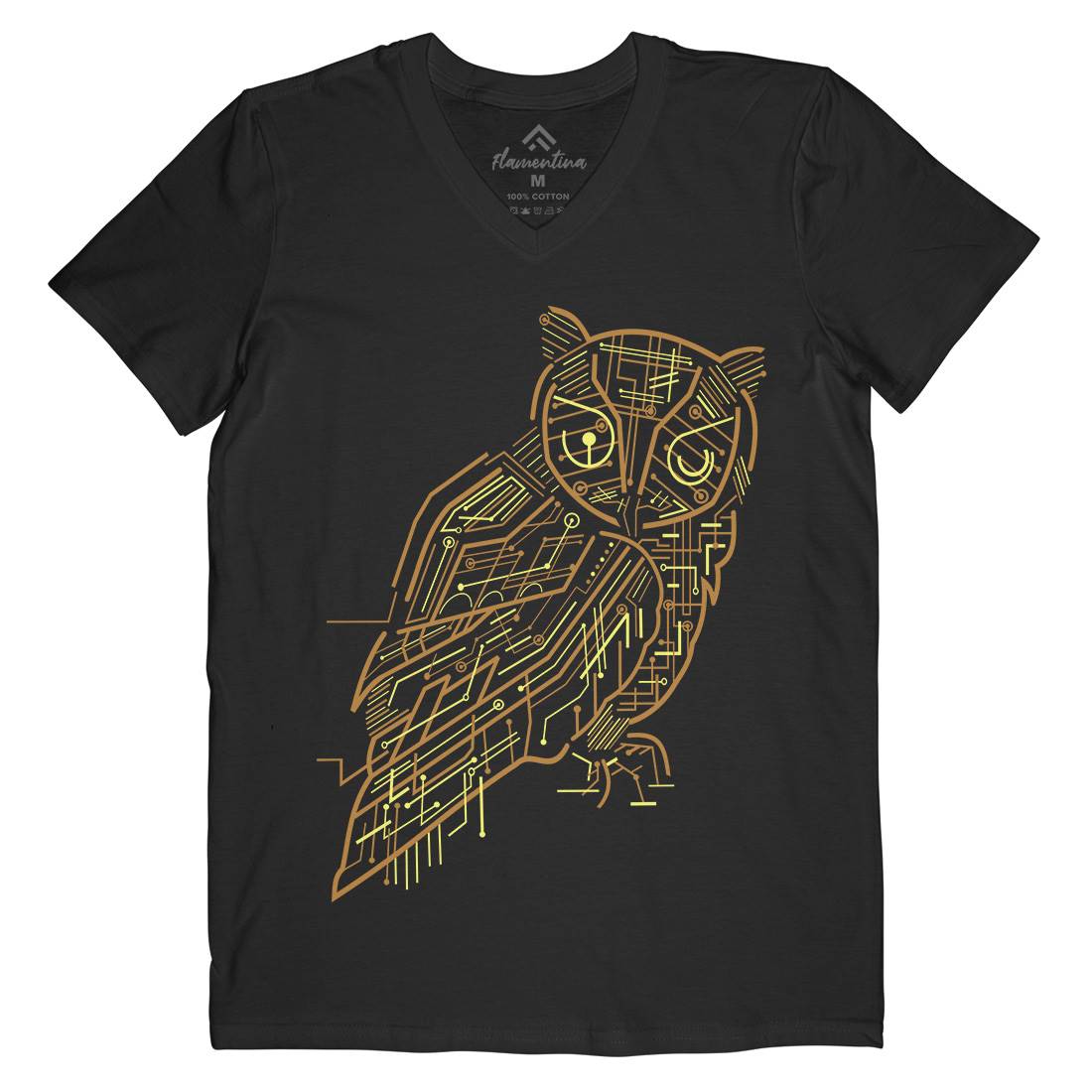Electrical Owl Mens V-Neck T-Shirt Animals B036