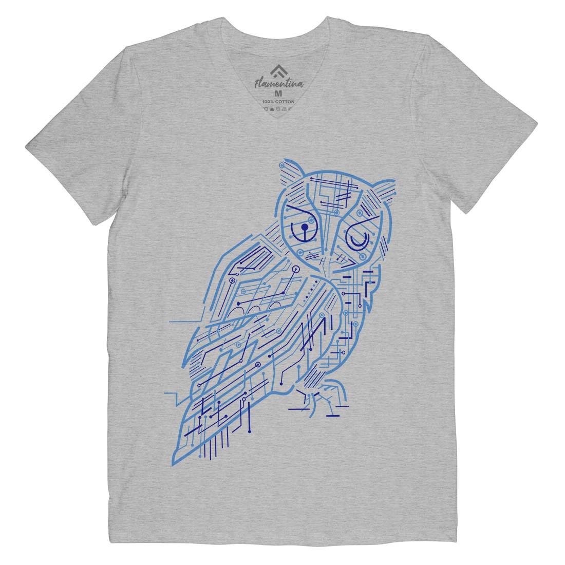 Electrical Owl Mens V-Neck T-Shirt Animals B036