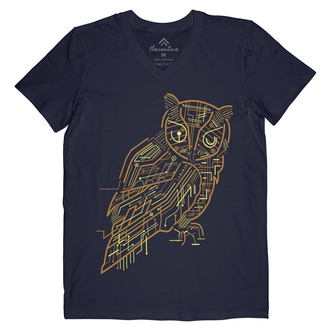 Electrical Owl Mens Organic V-Neck T-Shirt Animals B036
