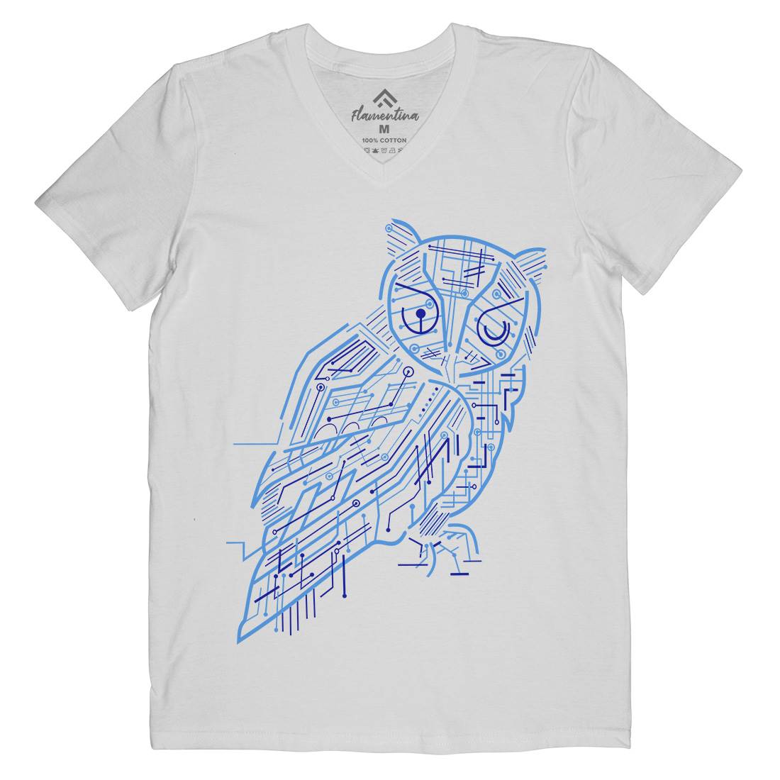 Electrical Owl Mens Organic V-Neck T-Shirt Animals B036