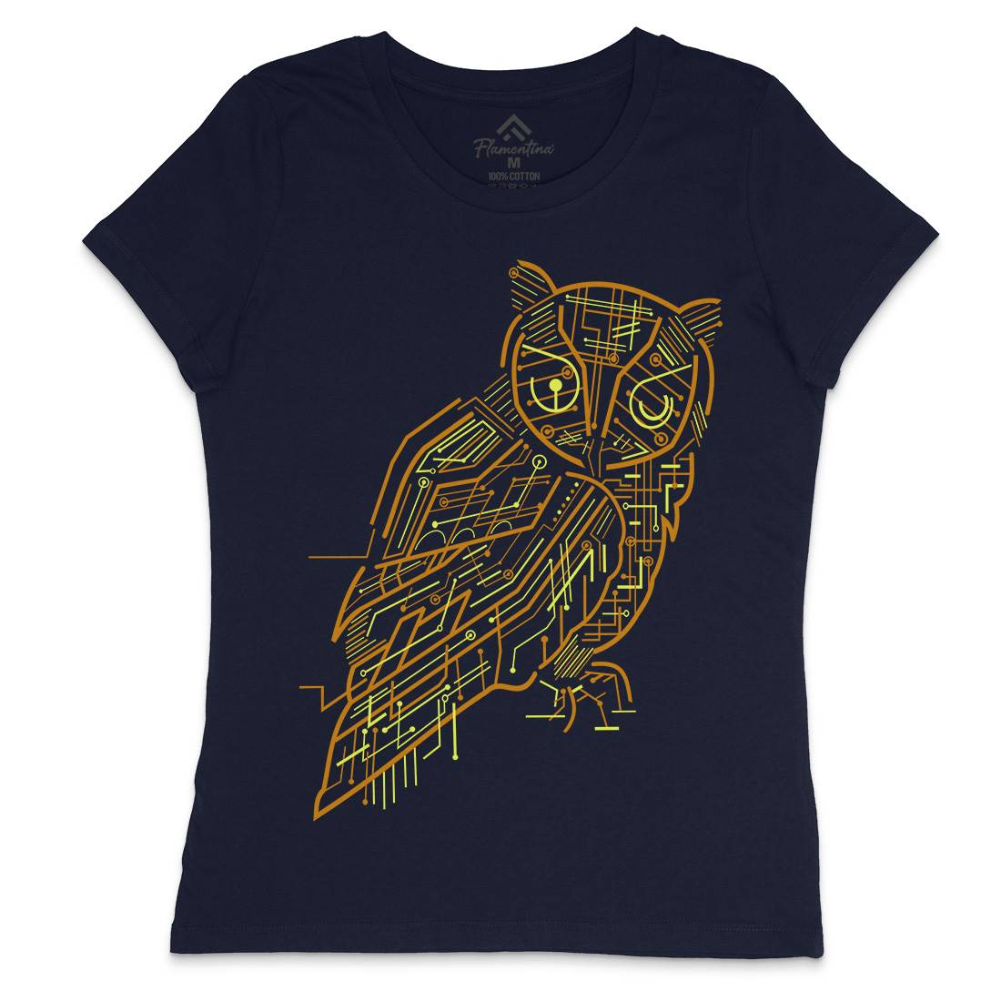 Electrical Owl Womens Crew Neck T-Shirt Animals B036