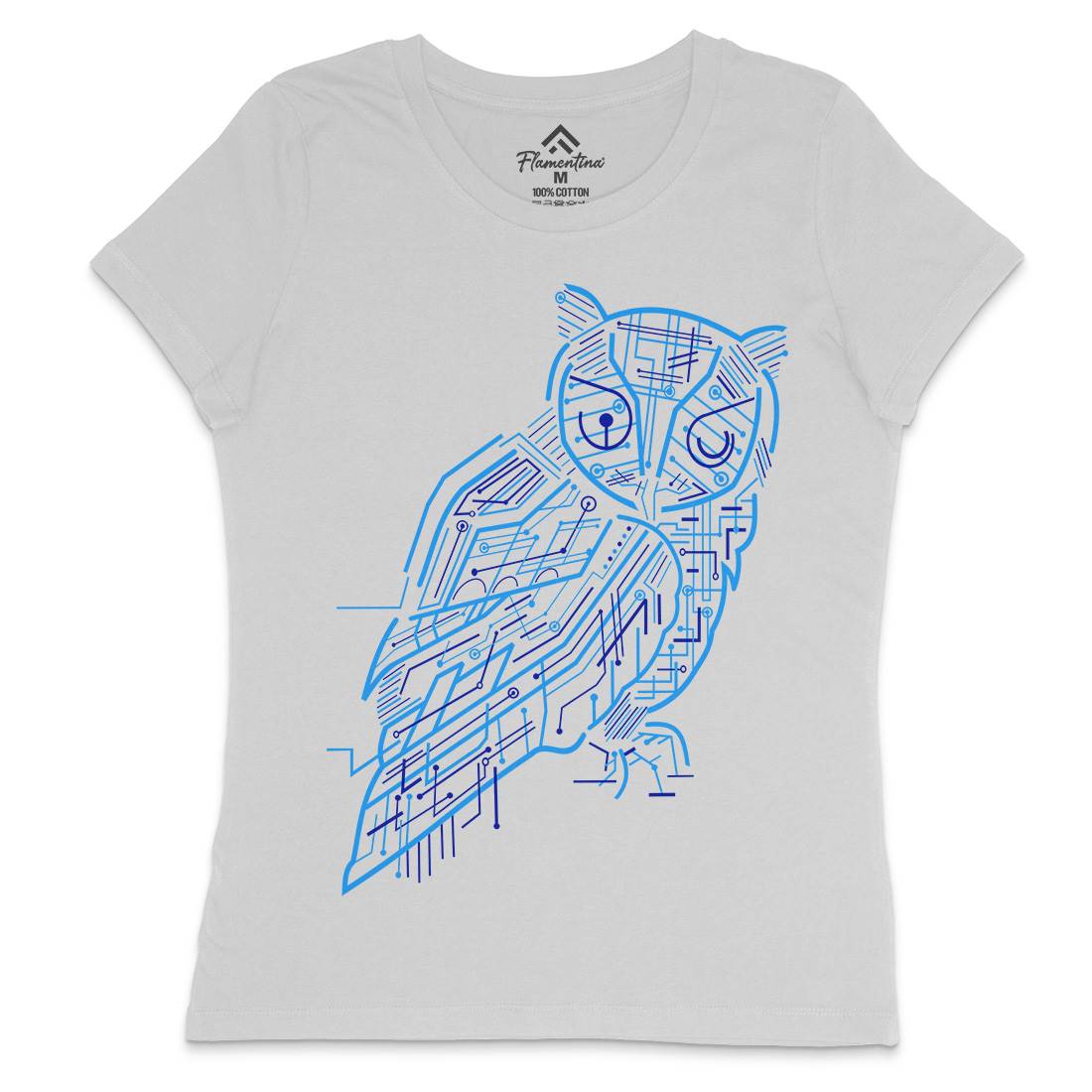 Electrical Owl Womens Crew Neck T-Shirt Animals B036