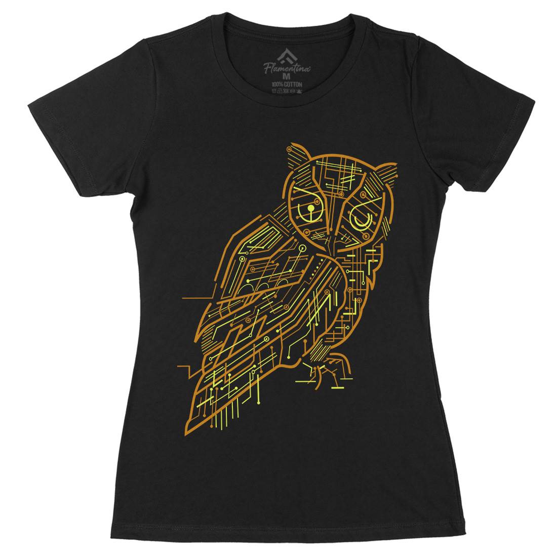 Electrical Owl Womens Organic Crew Neck T-Shirt Animals B036