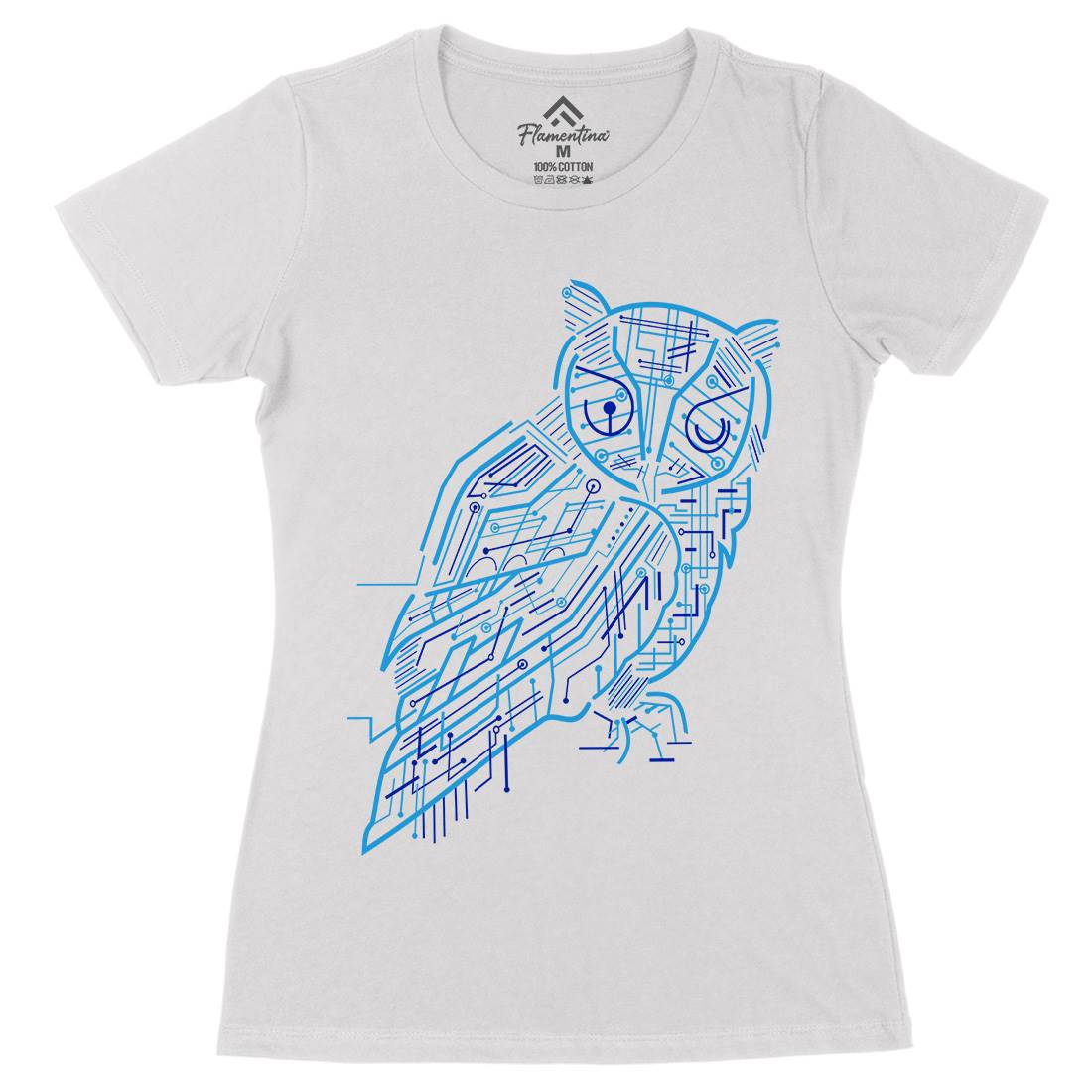 Electrical Owl Womens Organic Crew Neck T-Shirt Animals B036
