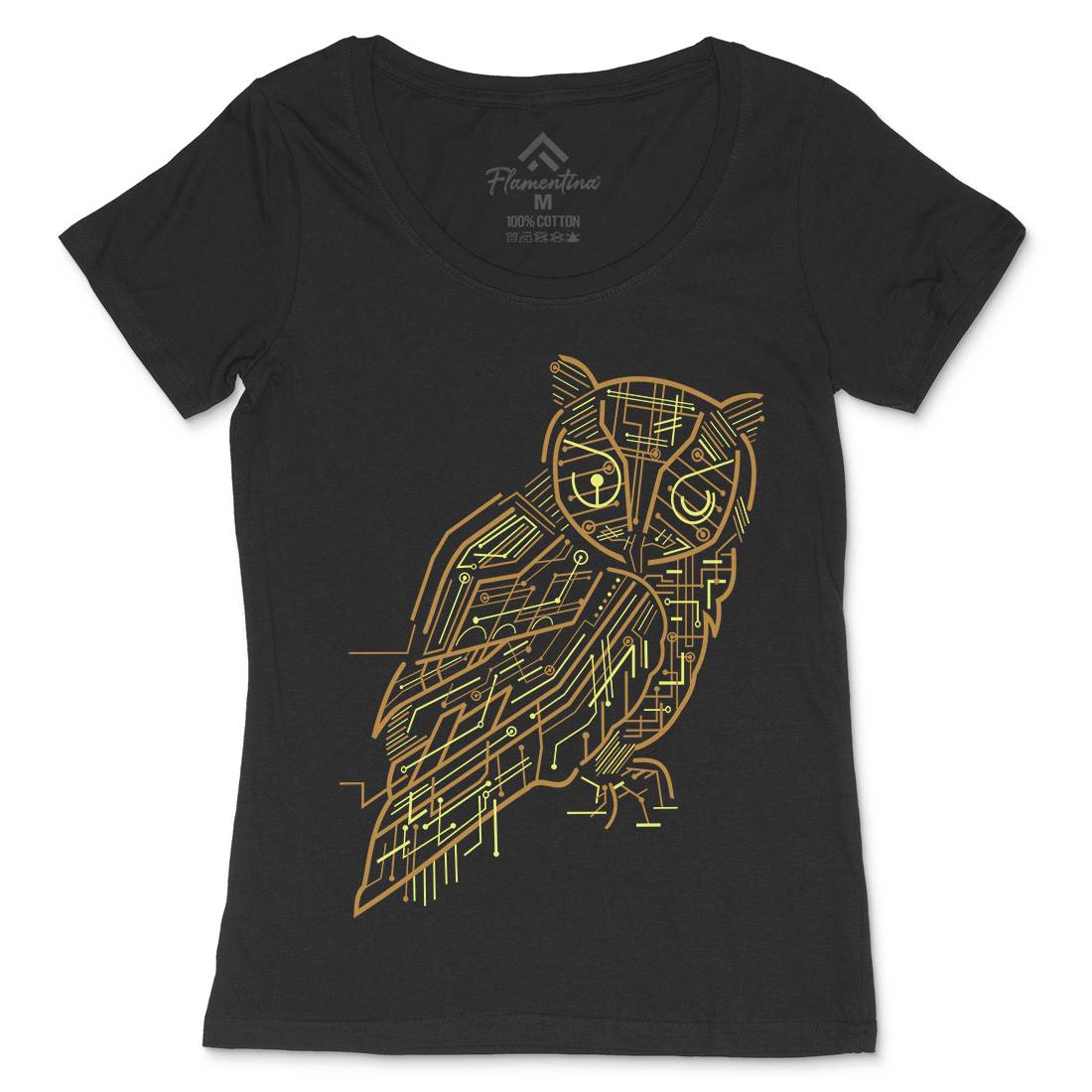 Electrical Owl Womens Scoop Neck T-Shirt Animals B036