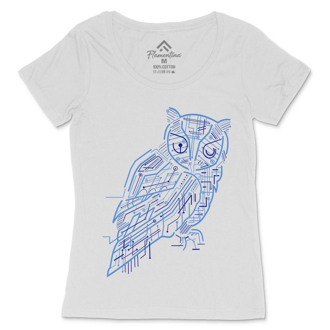 Electrical Owl Womens Scoop Neck T-Shirt Animals B036