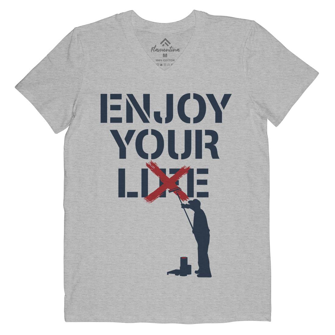 Enjoy Your Lie Mens Organic V-Neck T-Shirt Illuminati B037