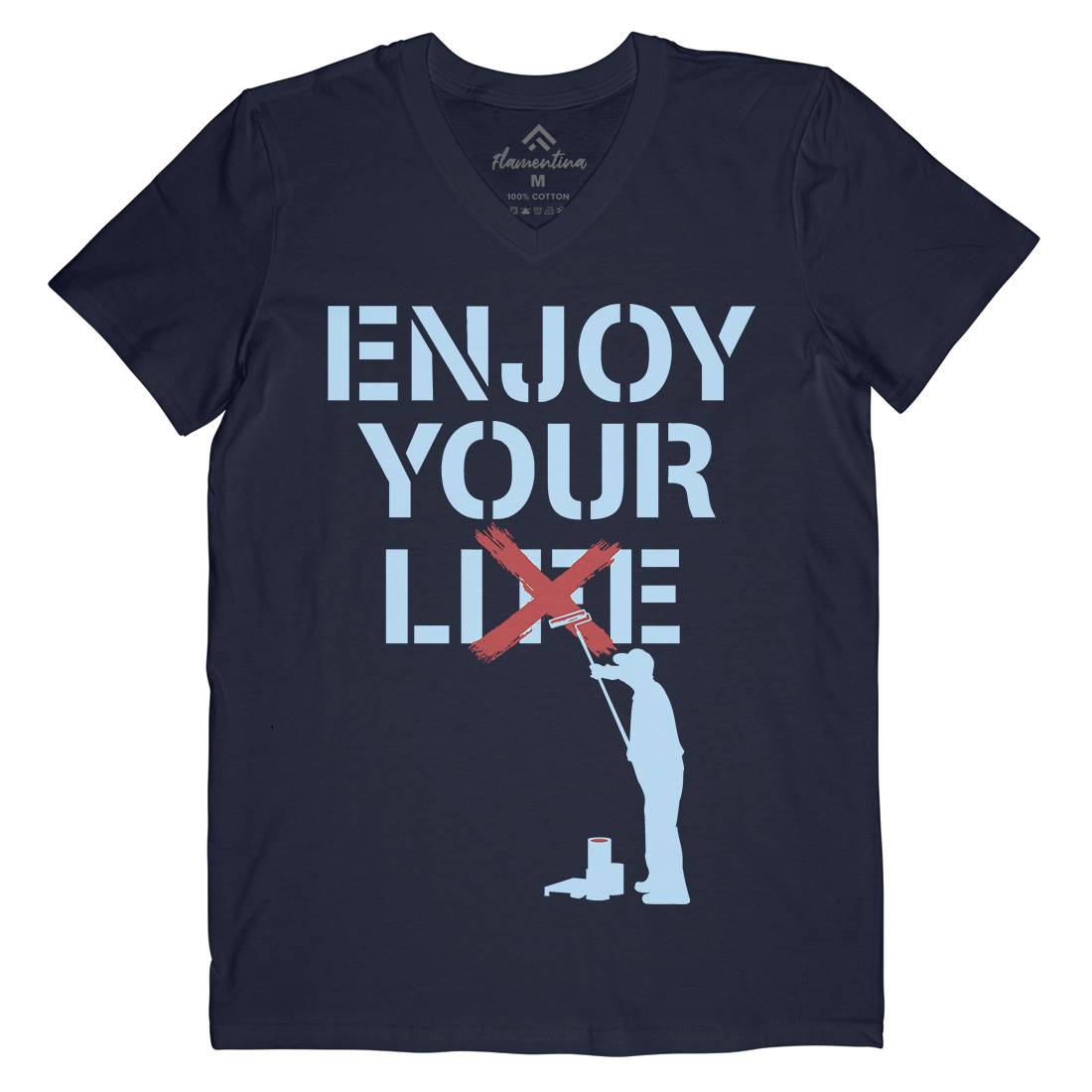 Enjoy Your Lie Mens V-Neck T-Shirt Illuminati B037
