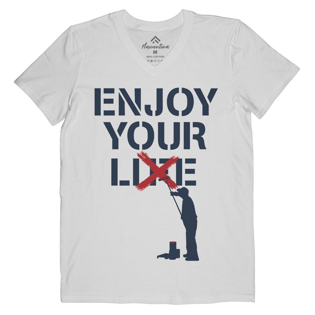 Enjoy Your Lie Mens Organic V-Neck T-Shirt Illuminati B037