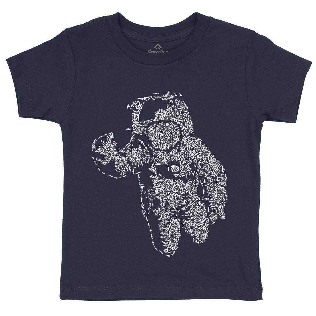 Flying Astronaut Kids Crew Neck T-Shirt Space B040