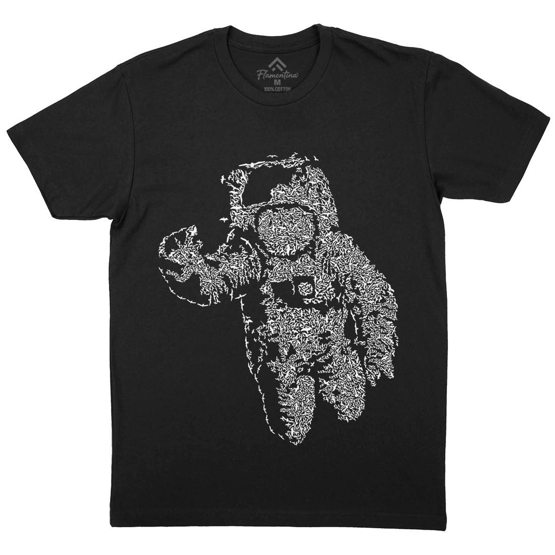 Flying Astronaut Mens Crew Neck T-Shirt Space B040