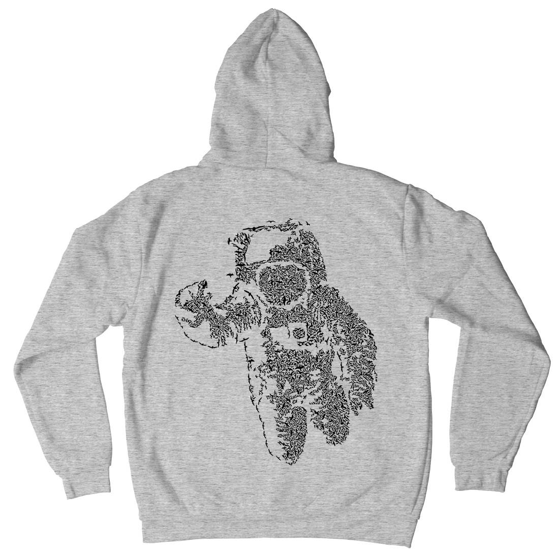 Flying Astronaut Mens Hoodie With Pocket Space B040