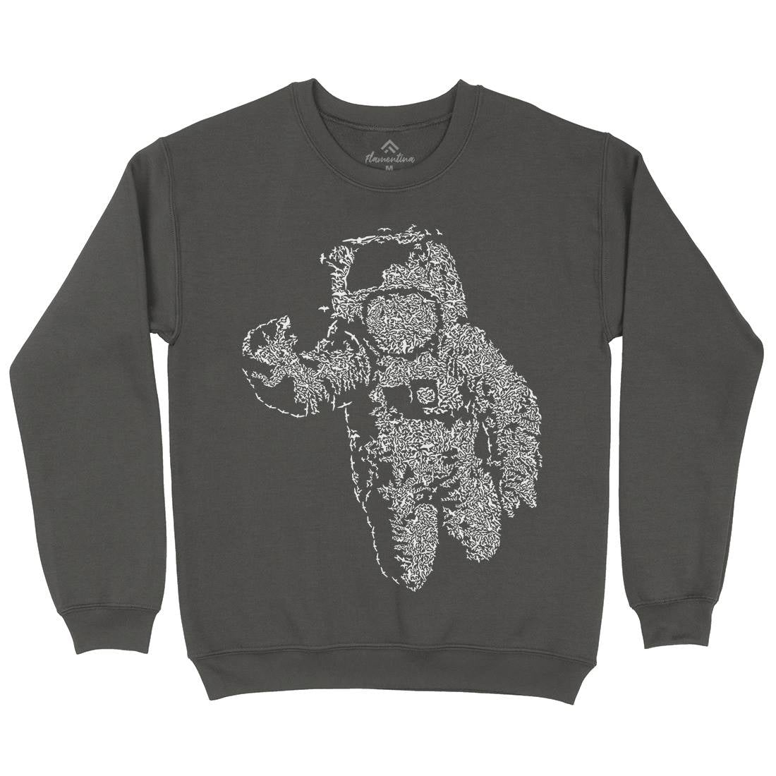 Flying Astronaut Mens Crew Neck Sweatshirt Space B040