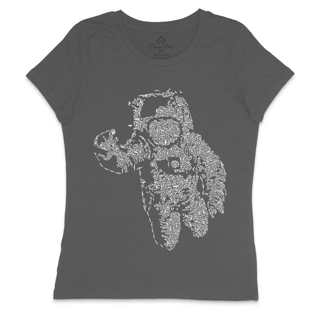 Flying Astronaut Womens Crew Neck T-Shirt Space B040
